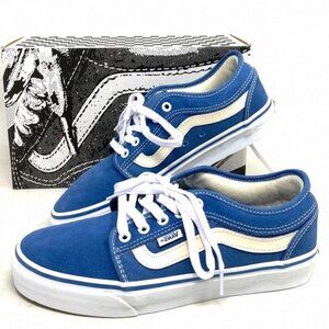 VANS Chukka Low Sidestripe Shoes Skate For Women VN0A5KQZEFY Blue Canvas Suede
